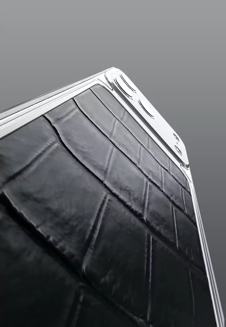 Natural Leather Silver Black