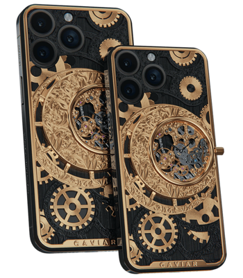 Custom iPhone 17 Pro/Pro Max Skeleton Gold Black