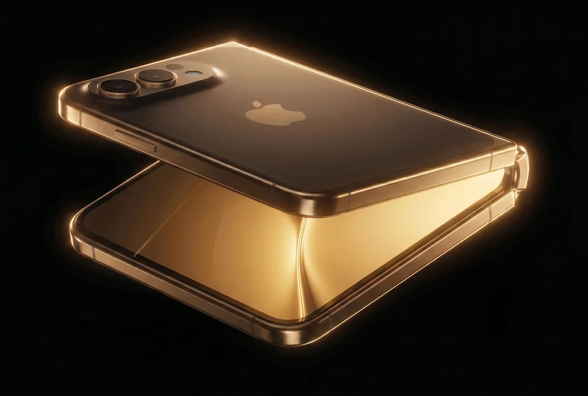 iPhone Duo partially unfolded, from Caviar’s concept imagery